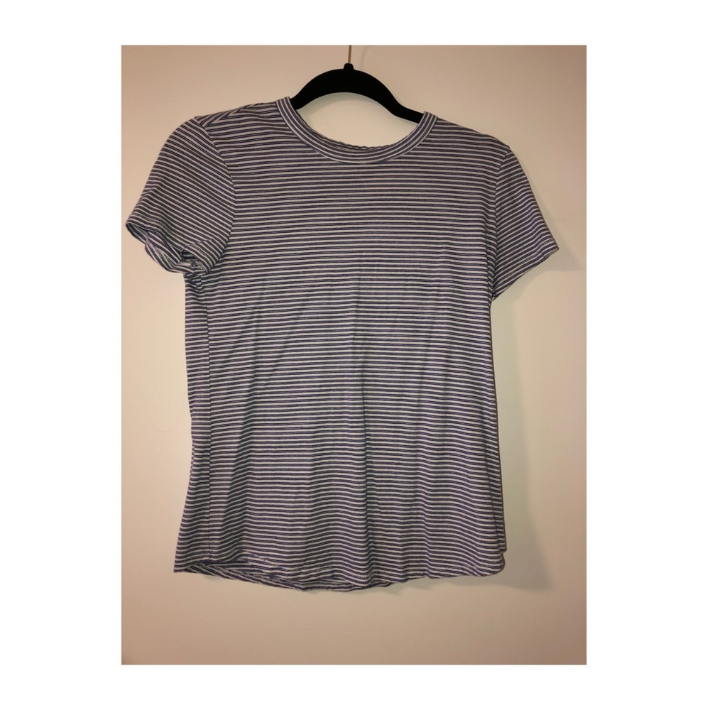 Blue and white striped shirt